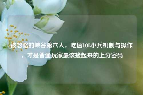 被忽略的峡谷第六人，吃透LOL小兵机制与操作，才是普通玩家最该捡起来的上分密码