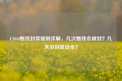 CSGO断线封禁规则详解,几次断线会被封?几天没封就安全?