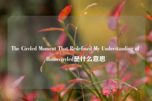 The Circled Moment That Redefined My Understanding of Homecircled是什么意思