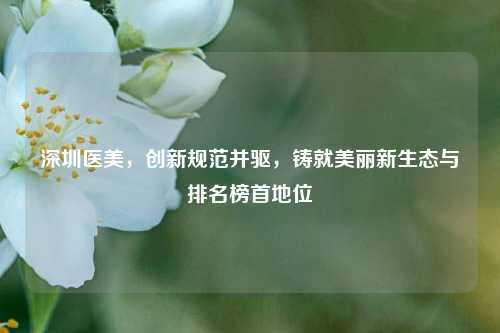 深圳医美,创新规范并驱,铸就美丽新生态与排名榜首地位