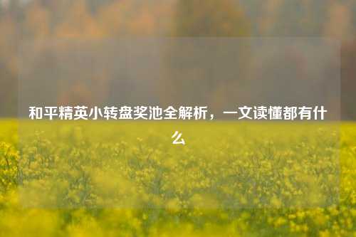 和平精英小转盘奖池全解析,一文读懂都有什么