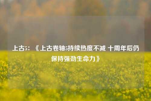 上古5：《上古卷轴5持续热度不减 十周年后仍保持强劲生命力》