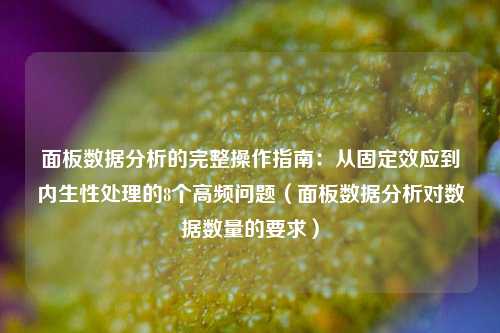 面板数据分析的完整操作指南:从固定效应到内生性处理的8个高频问题(面板数据分析对数据数量的要求)