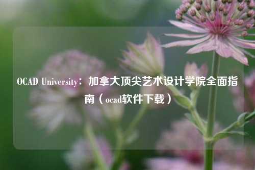 OCAD University:加拿大顶尖艺术设计学院全面指南(ocad软件下载)