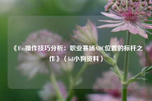 《Uzi操作技巧分析:职业赛场ADC位置的标杆之作》(lol小狗资料)