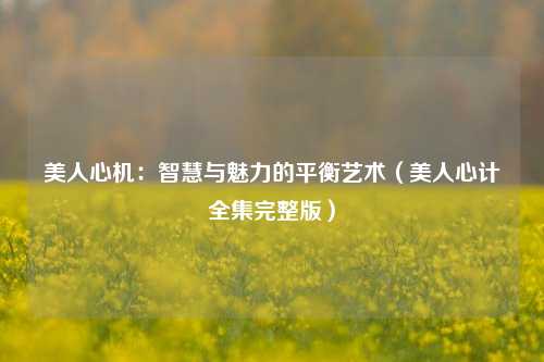 美人心机：智慧与魅力的平衡艺术（美人心计全集完整版）